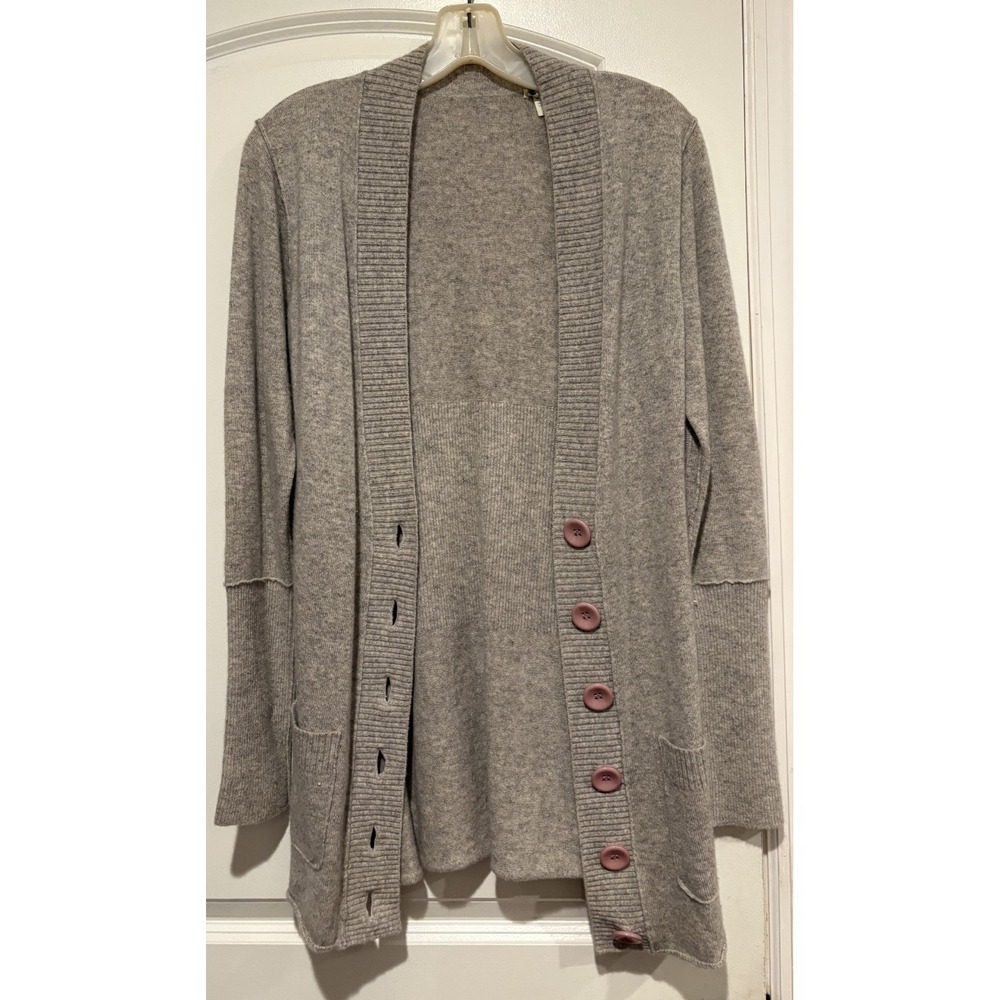 Twelfth Street by Cynthia‎ Vincent 100% Cashmere Cardigan Gray Size: Petite (P)